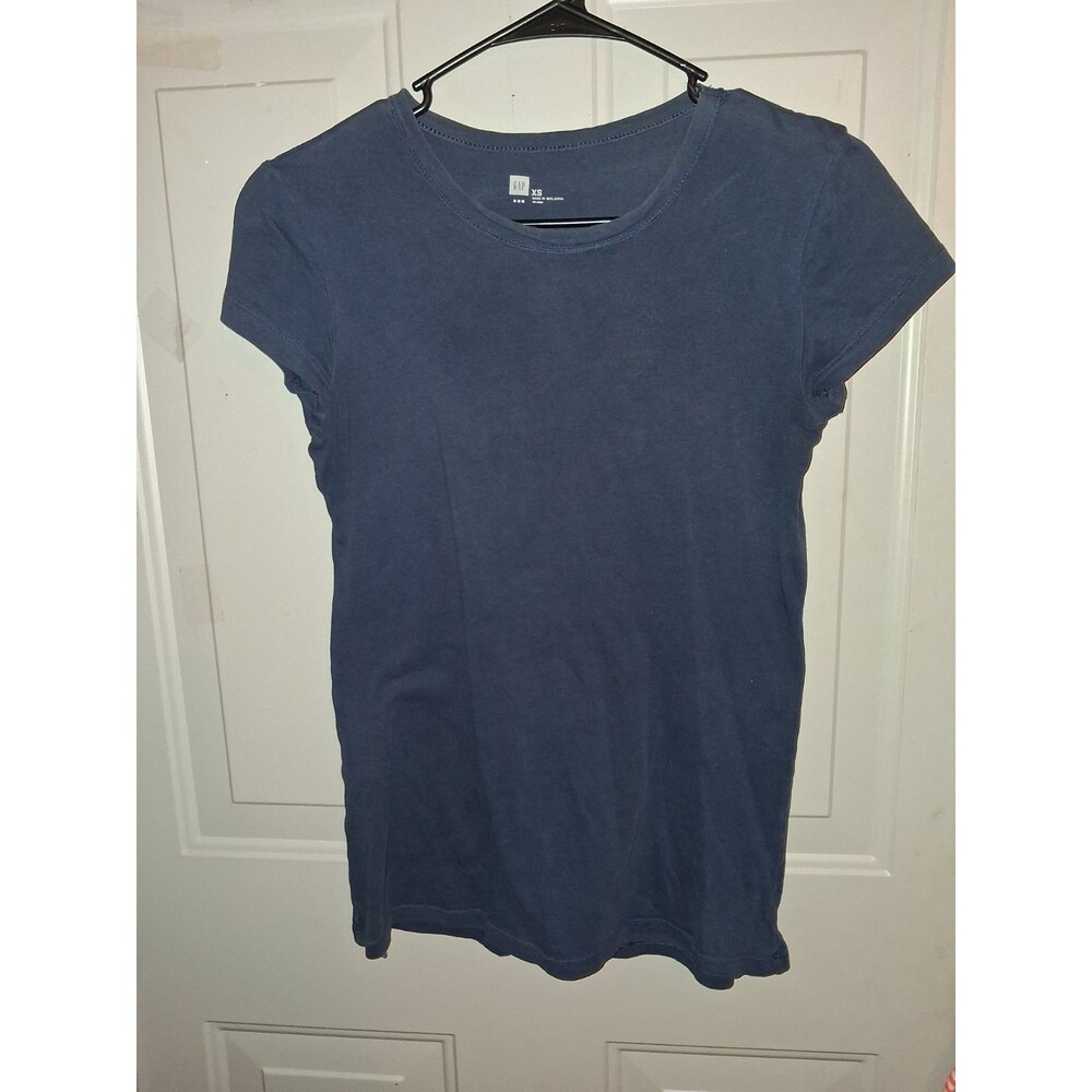 Gap Blue T Shirt Women's XS Basic Short Sleeve Tee Made in Moldova